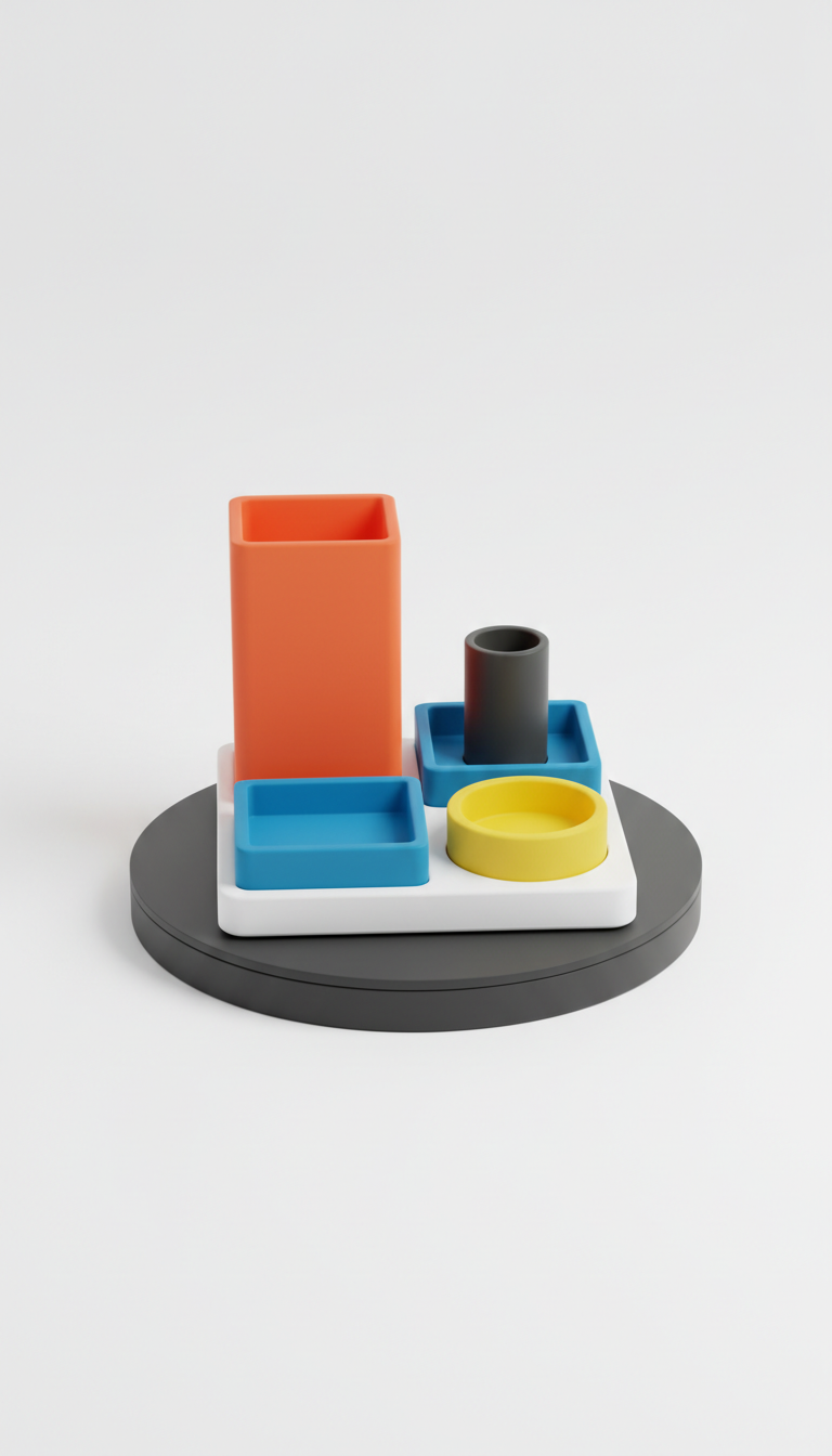Color-Blocked Silicone Desk Organizer