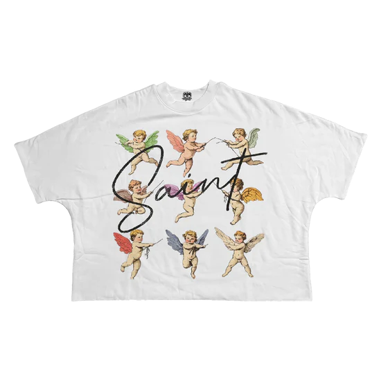 Cherubs Streetwear Cropped Boxy Tee Cotton True To Size 280 GSM Relaxed Fit Streetwear Essential